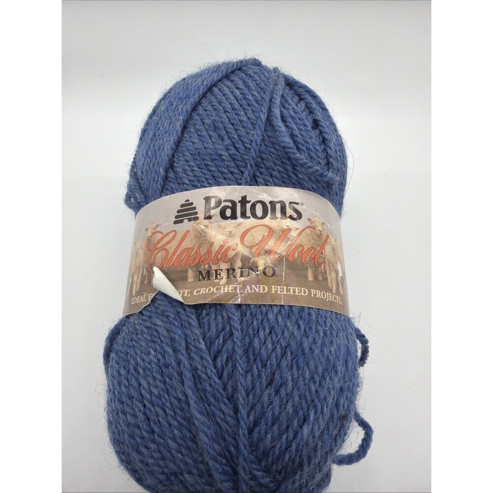 PATONS CLASSIC PURE WOOL "NEW DENIM" 77115 COLOR SKEIN 4 MED 223 Yds
